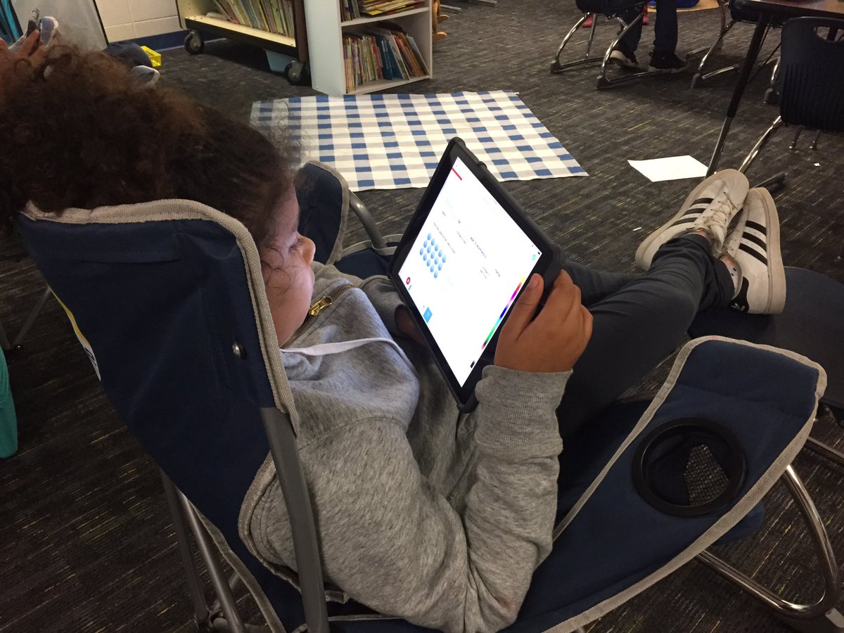MrsGeffert's tweet photo. So glad we had a visitor to add some excitement to our math lesson today. #highland4tomorrow @WNES_Principal #seesaw #applyingskills https://t.co/Q0Am9OzEiT