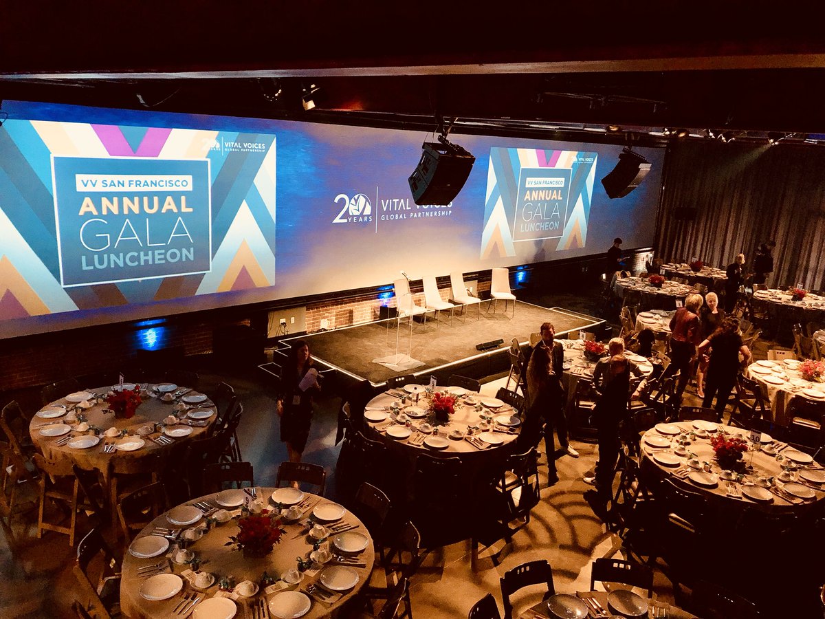 VitalVoices's tweet photo. We’re here in San Francisco getting set up for our #VVSF Luncheon! Can’t wait to meet with our supporters & hear from some amazing panelists https://t.co/BhTGZiqnvb