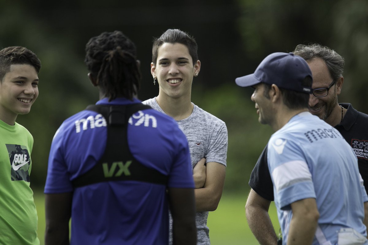 TheMiamiFC's tweet photo. It was an honor to have Eric, Lorenzo & @Voices4Children out at training today! Great to meet two extraordinary young men! #WeLoveYa #Our305 https://t.co/KAaMW2uLCE