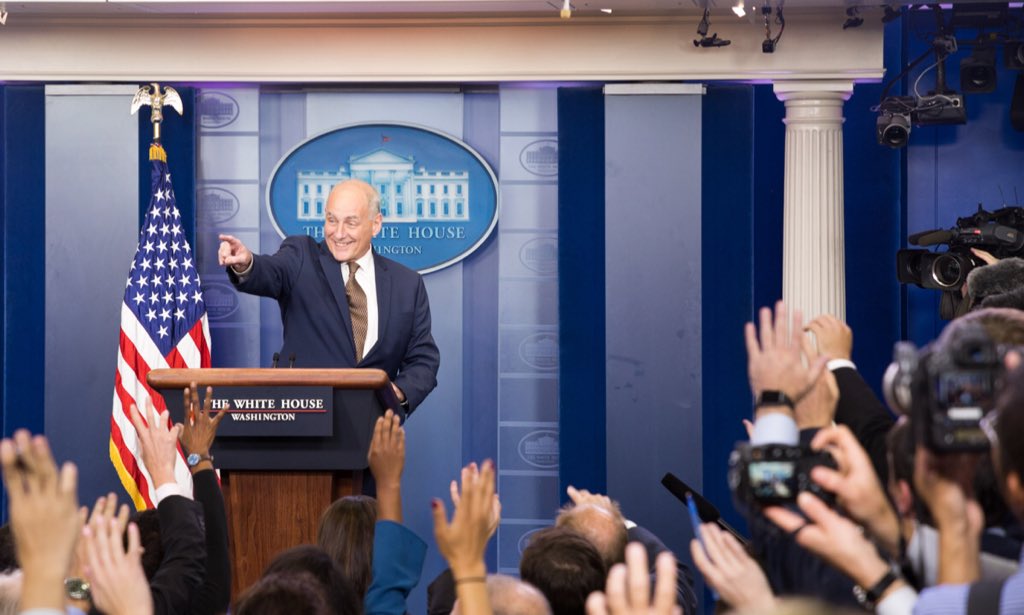 .@WhiteHouse Chief of Staff, General John Kelly takes the podium in the ...