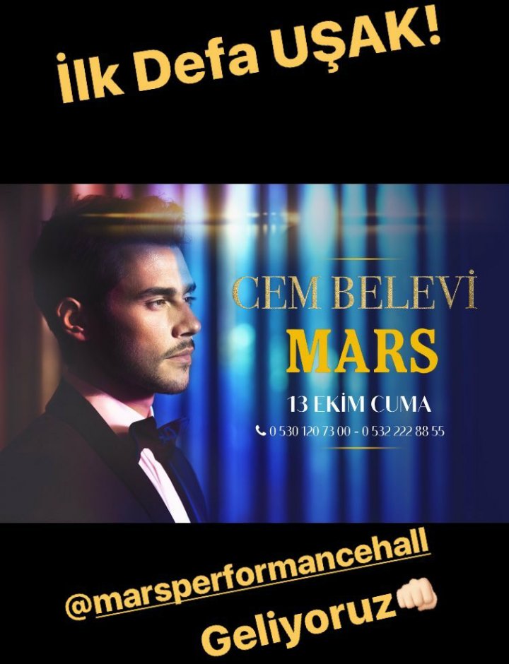 CemBeleviHaber's tweet photo. İlk Defa Uşak! @CemBelevi Mars 13 Ekim Cuma 👊 #konser #cembelevi https://t.co/OvACeYVuw1