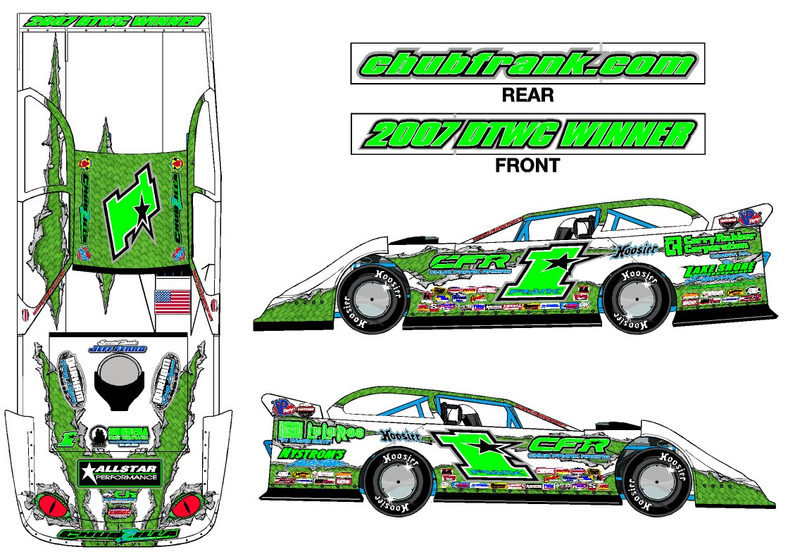 Chub will be in his Chubzilla car that he won the '07 <a href="/DTWC_PRP/">DTWC</a> with. Both cars represent a big piece of dirt late model history.