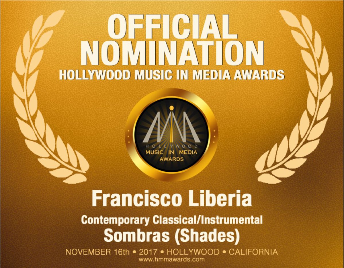 PacoLiberia's tweet photo. I'm beyond honored to receive this HMMA nomination!
Thanks so much!

#hmma  #hmmawards  #hollywoodmusicawards  #hmma2017  #hmmas https://t.co/34hy3IjxEC