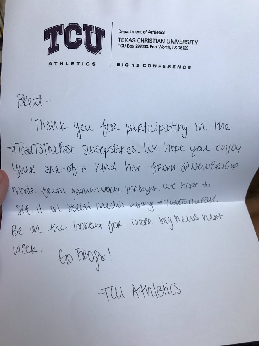 b_10hoff's tweet image. Thanks @TCU_Athletics for the custom hat! Looking forward to the 2018 season! #ToadToThePast #ToadToOmaha