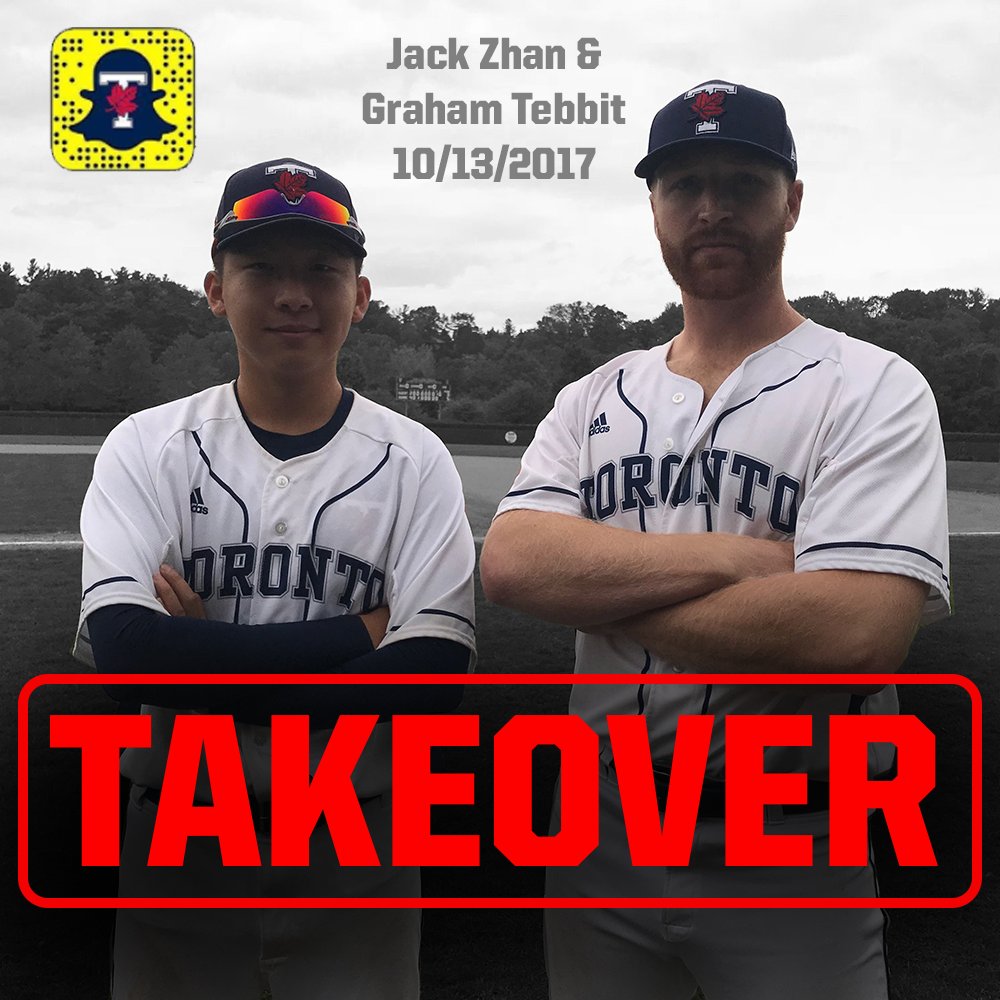 SNAPCHAT TAKEOVER! Follow UTVarsityBlues as Jack Zhan and Graham Tebbit of <a href="/UofT_Baseball/">Varsity Blues Baseball</a> takes over on Friday at the OUA Championship!