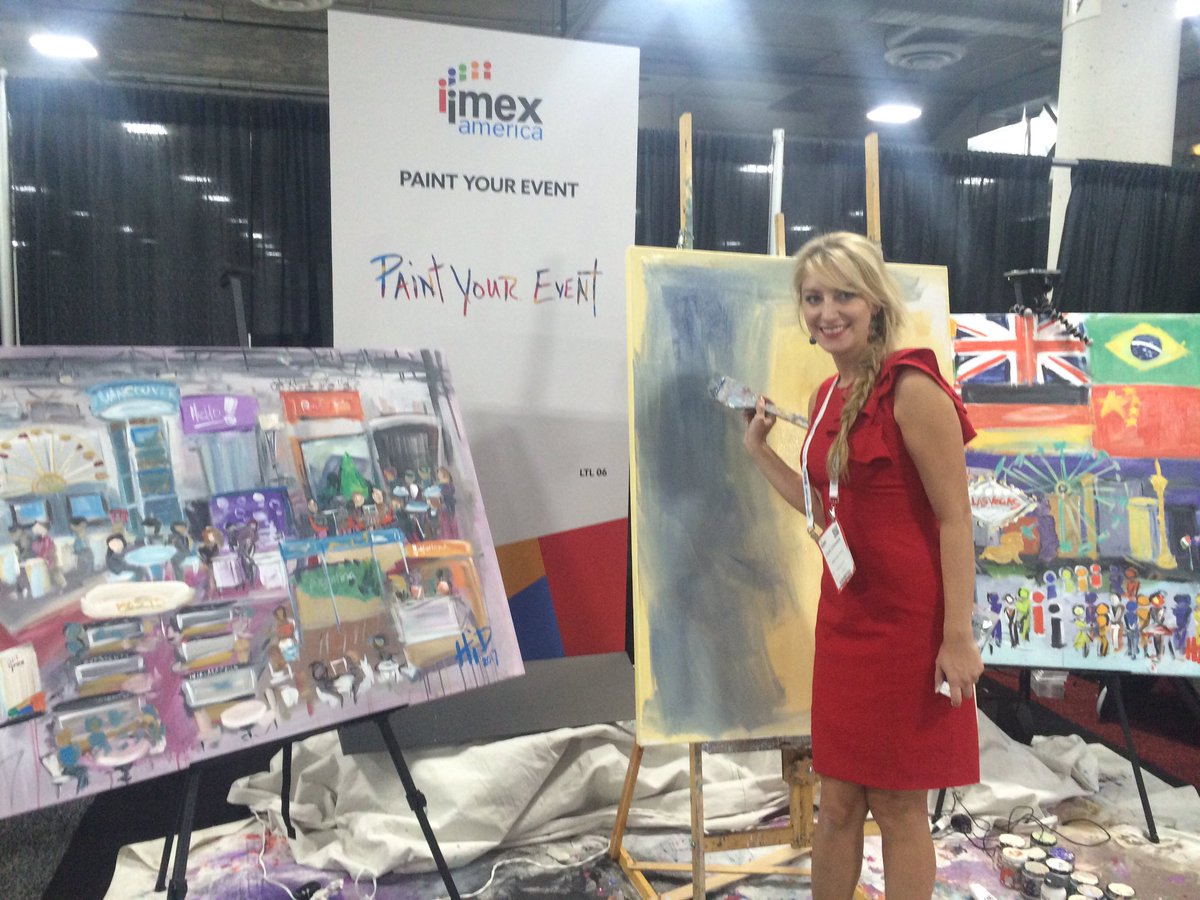 IMEXSylvia's tweet photo. Wow these 2 pictures tell the story of the last 2 days of the show..come &amp; inspire us at Lunchtime Live  happening now for day 3! #IMEX17 https://t.co/FeH0rKINRB
