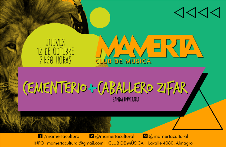 MamertaCultural's tweet photo. Hoy #Jueves 12 MÚSICA EN VIVO a las 21:30hs con CEMENTERIO + CABALLERO ZIFAR. #Mamerta https://t.co/FUcIIhvubv