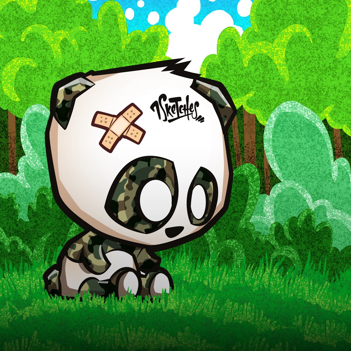 7Sketches's tweet photo. Camo Panda! Dropping this sticker at @ArtandFlea tomorrow night! #panda #pandas #camouflage #kawaii #chibi #artandflea #7sketches https://t.co/kwLIS1aquX