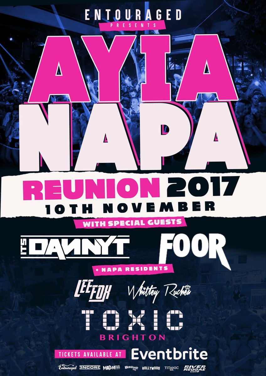 Ayia Napa Reunion Brighton! Special guests <a href="/ItsDannyTDJ/">ItsDannyTDJ.eth</a>  &amp; <a href="/wearefoor/">FooR</a> // Grab your tickets 👉🏼 tinyurl.com/Ayia-Napa-Reun…