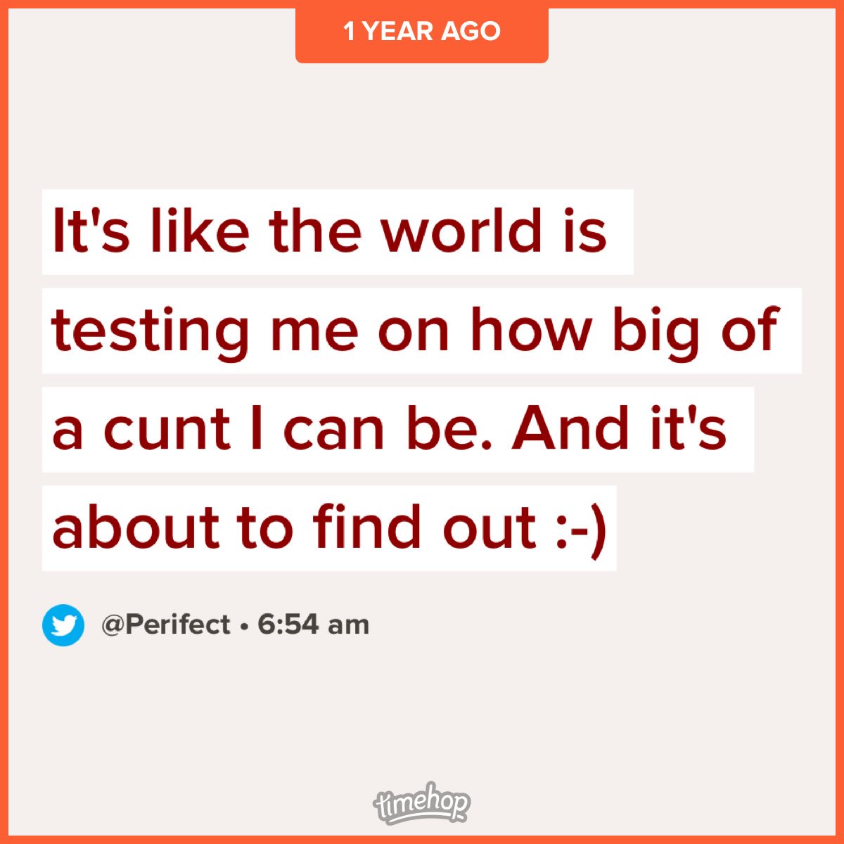 Perifect's tweet image. A year later and the world still hates me. How lucky am I :-)