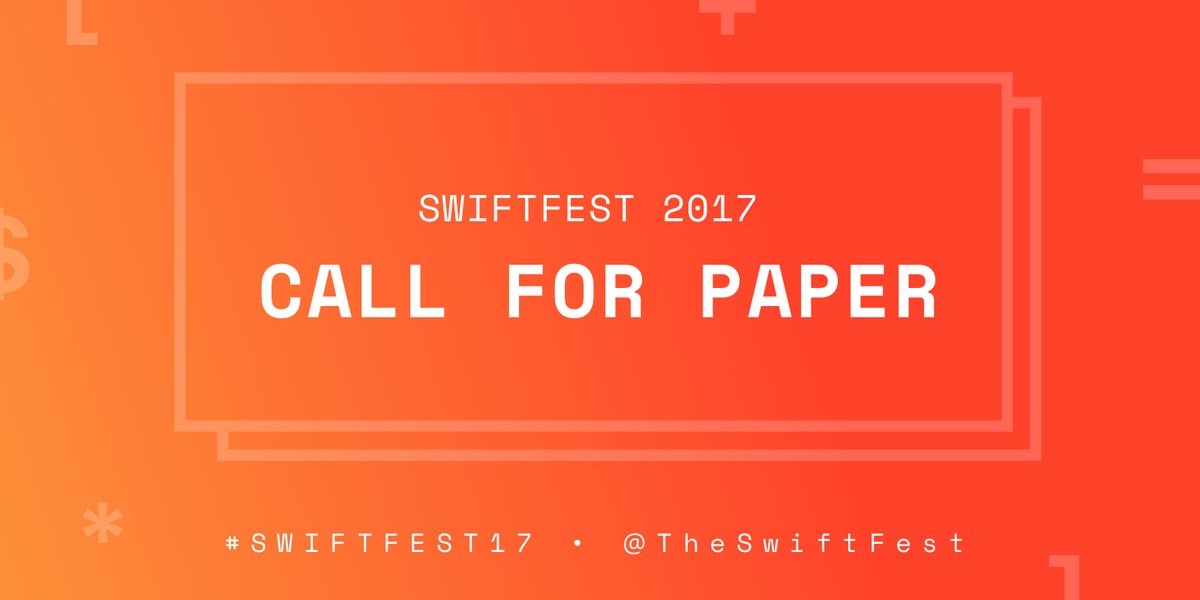 #SwiftFest17 call for papers open til Oct 16, so hit us up if you have a cool Swift talk to give! bit.ly/swiftfest-cfp
#swiftlang #iOSDev