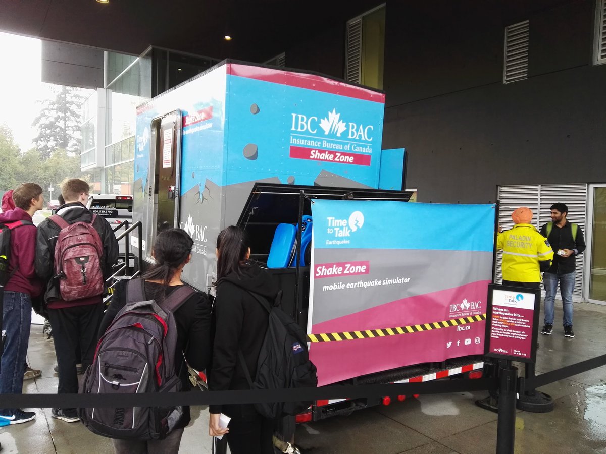 IBC_West's tweet photo. Awesome turn out despite the rain on our #shakezone2017 tour in @langaracollege. We will b here until 4pm! Stop by experience an #earthquake https://t.co/dDOupqzq4q