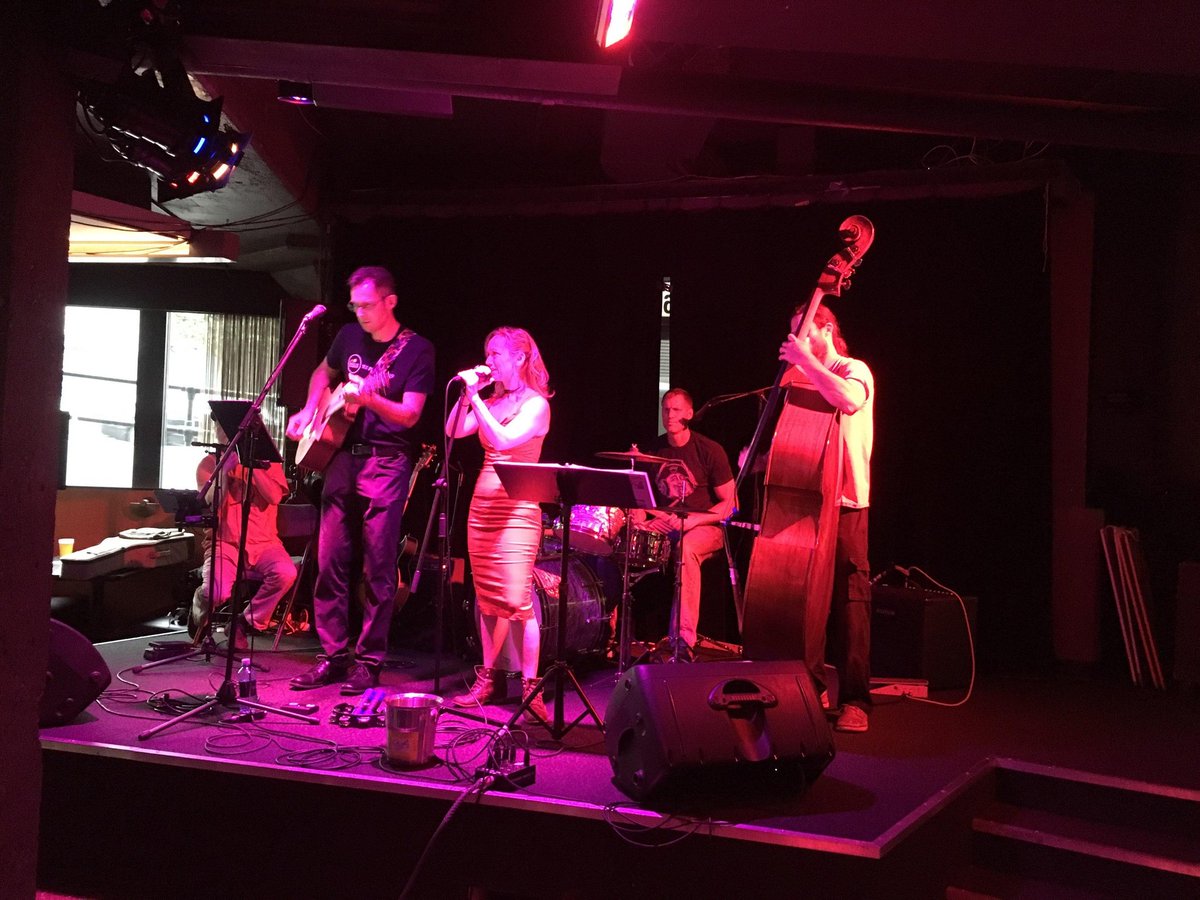 PHIUS1's tweet photo. Building Science Boogie Band warming up at #TripleDoor for PHAUS Mixer to close #NAPHC2017 ...starting very soon!! https://t.co/mXQelmOgCX