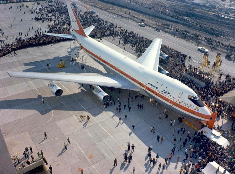 BoeingAirplanes's tweet photo. #OTD in 1968, our 747 made its debut to the world. Since then, the 747 fleet has logged more than 42B nautical miles. #avgeek https://t.co/z1rhrGa9YN
