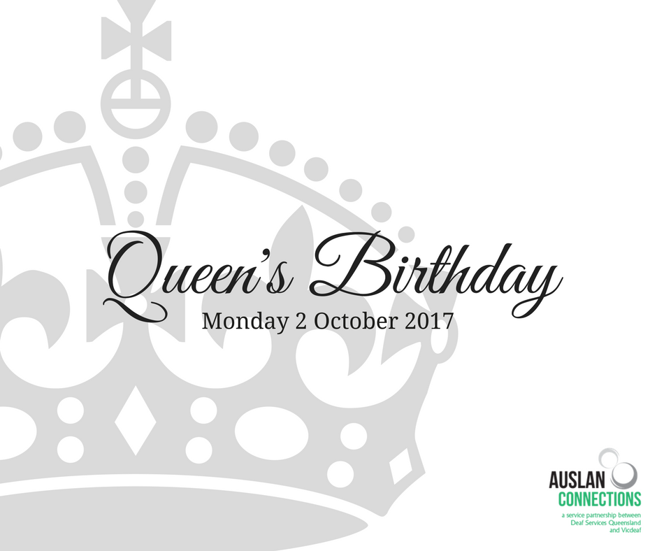QLD offices closed tomorrow for public holiday. For emergency #Auslan interpreter QLD contact is 0455 068 500 &amp; VIC and TAS 03 9473 1174.
