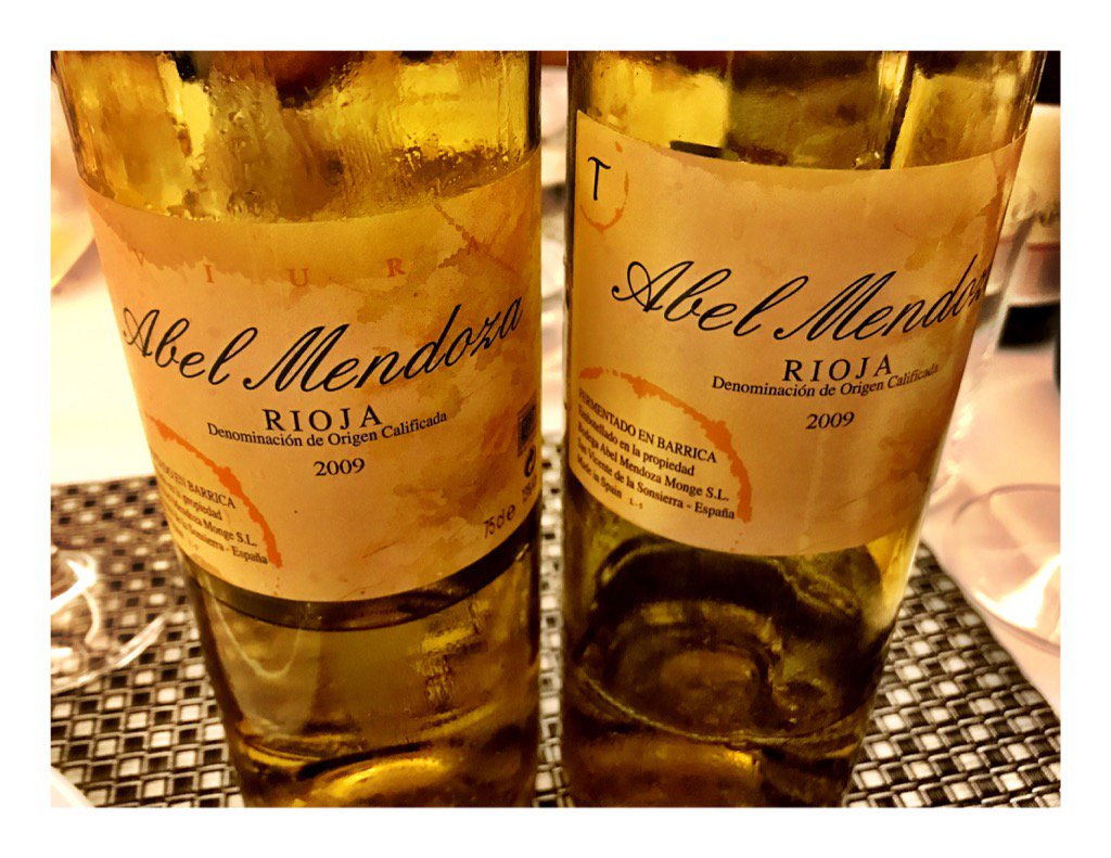 timatkin's tweet photo. Two whites from the amazing Abel Mendoza: Turruntes and Viura. Top night at El Lagar in Logroño. https://t.co/7jUMNBW6JD