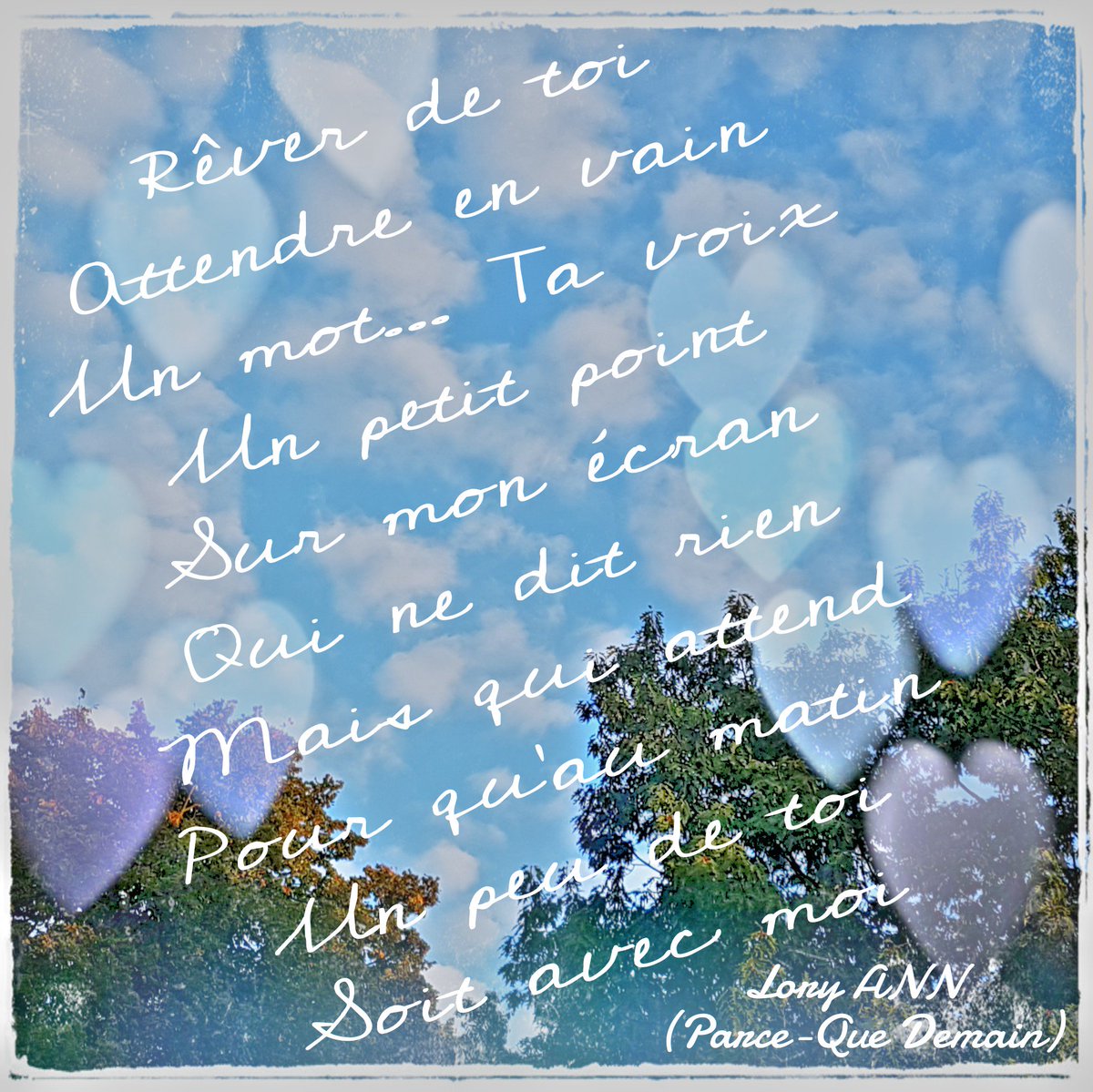 LoryANN_Lyrics's tweet photo. https://t.co/GVIIcnMEUh #LoryANNLyrics #ParceQueDemain #FrenchLyrics #WaitingForSomethingYouWillNeverHave https://t.co/ui9a9mv826
