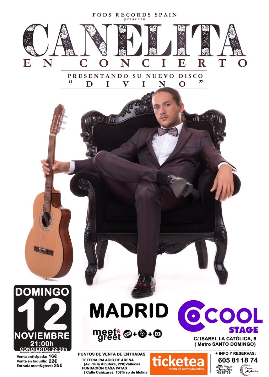 Primeras fechas confirmadas para la presentación del nuevo disco de <a href="/canelitareal/">C A N E L I T A</a>  
GRANADA 
SEVILLA (Dos hermanas) 
BARCELONA 
MADRID