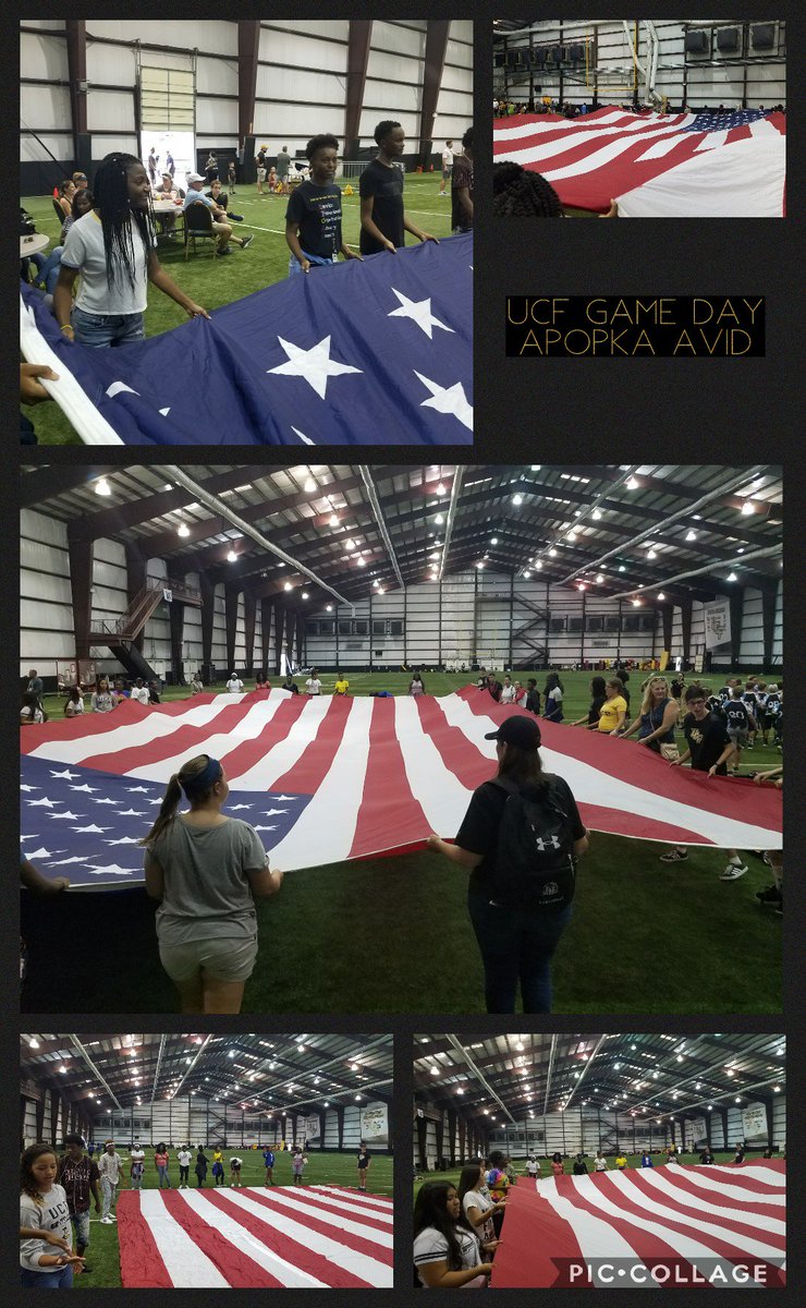 DRich3349's tweet image. Apopka AVID students preparing to present the flag during the UCF vs Memphis game. @mrsramireza @ApopkaHS @WheresArnoldAPK @SGAofAPK