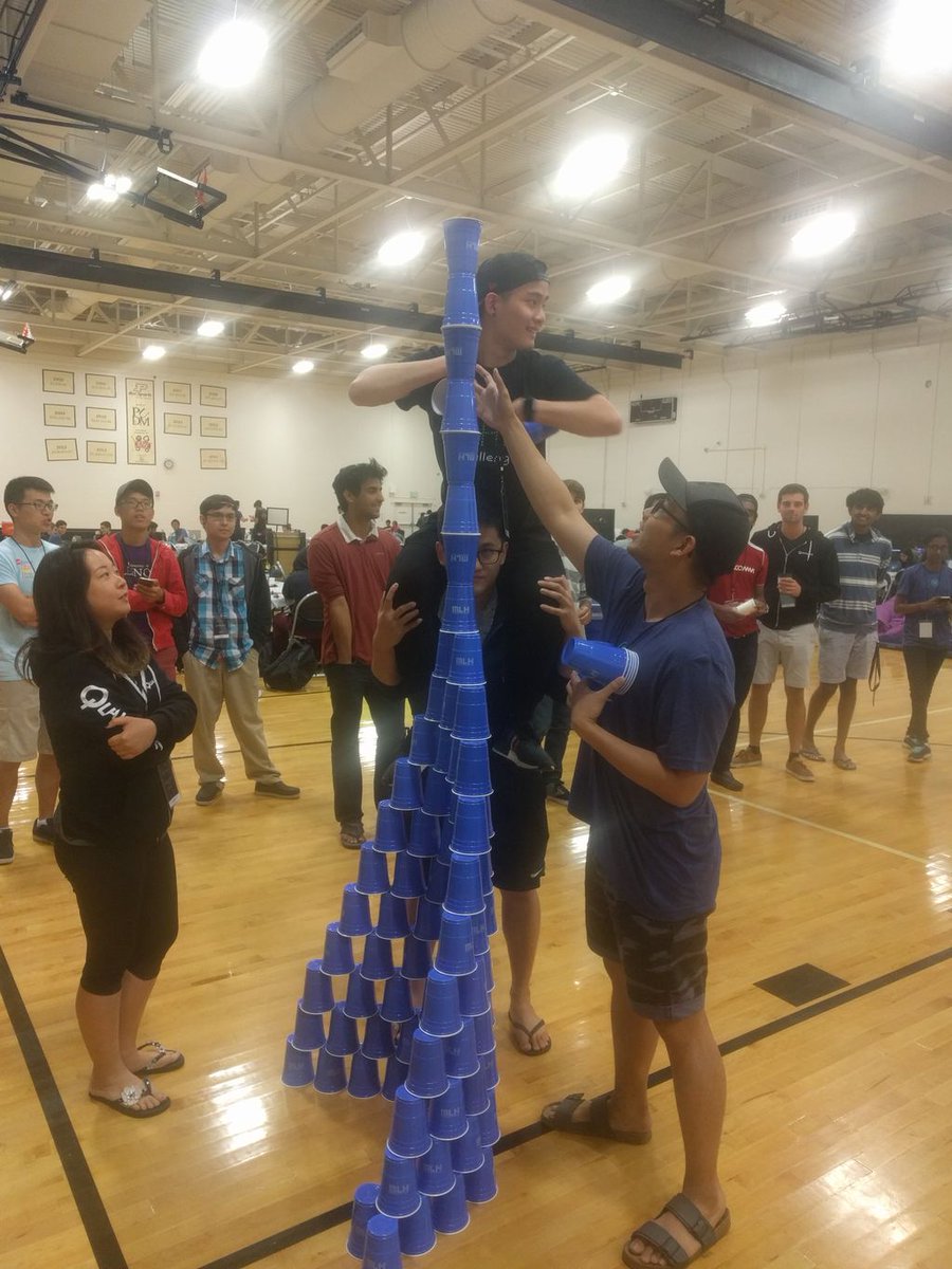 MLHacks's tweet image. Cup stacking at #BoilerMake was 🔥🔥🔥 Congrats to our winners and thanks @CapitalOne for the amazing new season tees! @BoilerMake1