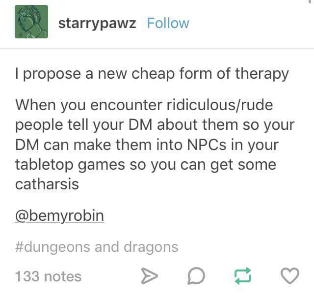 RPGHour's tweet photo. #dnd #rpg #therapy #rpgtherapy #dndtherapy #woulditwork https://t.co/uXYEDKdyES