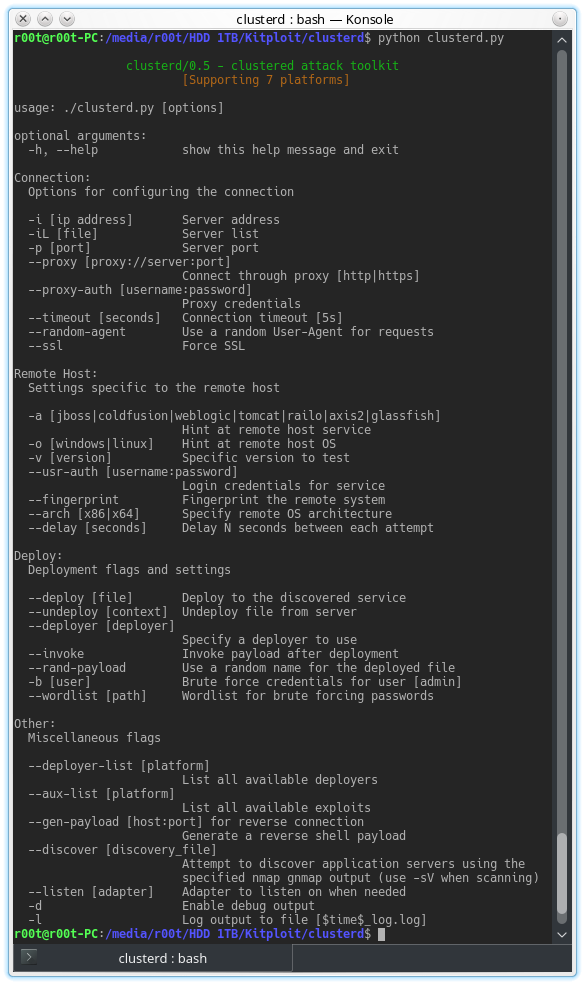 KitPloit's tweet photo. clusterd - Application Server Attack Toolkit https://t.co/V2qMyXAyQC #Attack #clusterd #Discover #Fingerprint #Fingerprinting #JBoss #JMX https://t.co/scIz4POIGQ