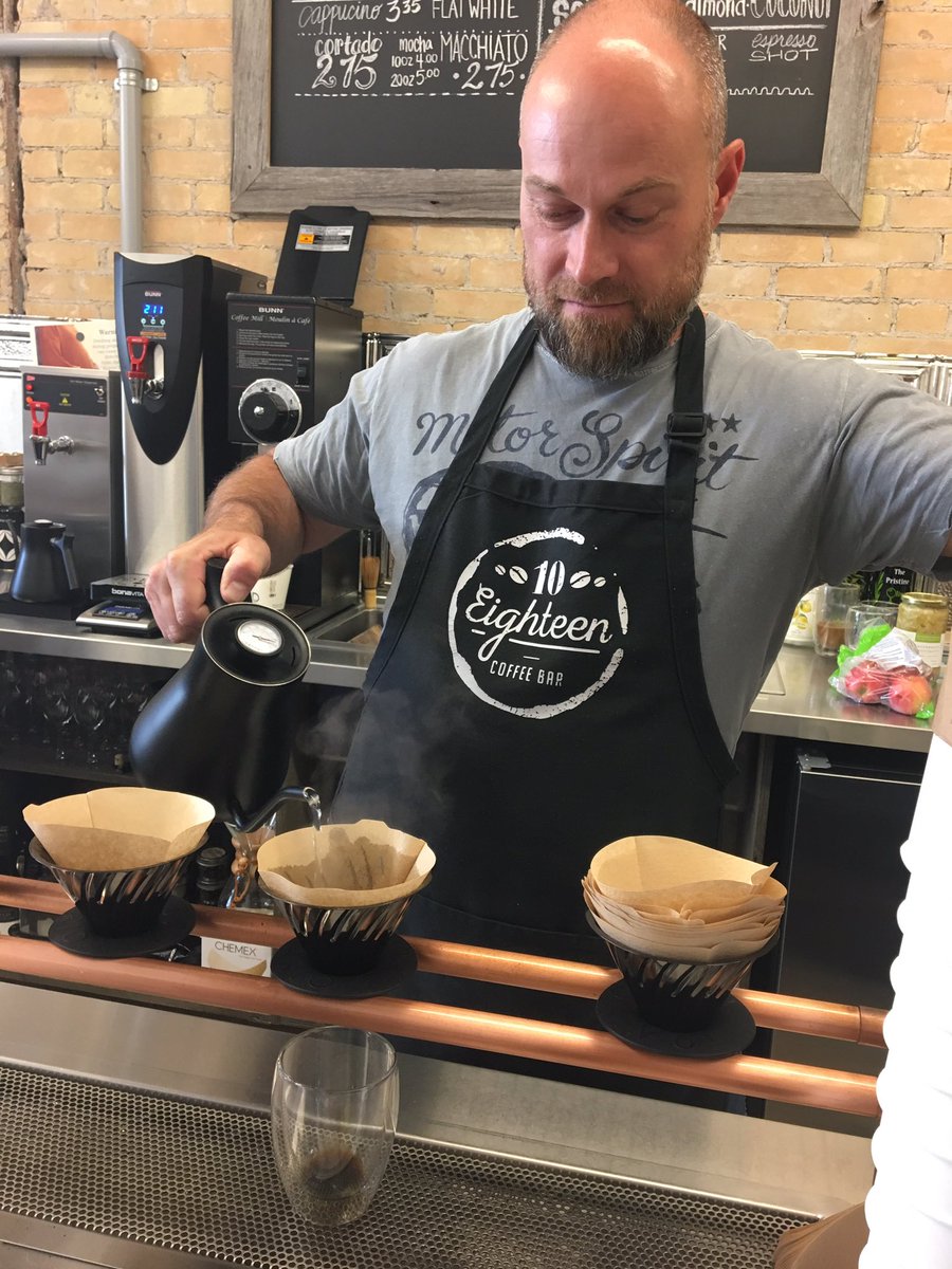 SherylHCanuck's tweet photo. Mmm hmmm that's my Pour Over in progress at the always inviting @10eighteencafe ☕️☕️☕️#NationalCoffeeDay #CaffeineJunkie #ldnont #oev https://t.co/6AVfTRxQ2W