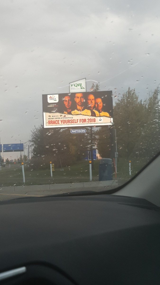 chungle21's tweet photo. @TeamGushue looking good on the billboard out at #yqrairport #brier2018 https://t.co/D3VWTaFjmy