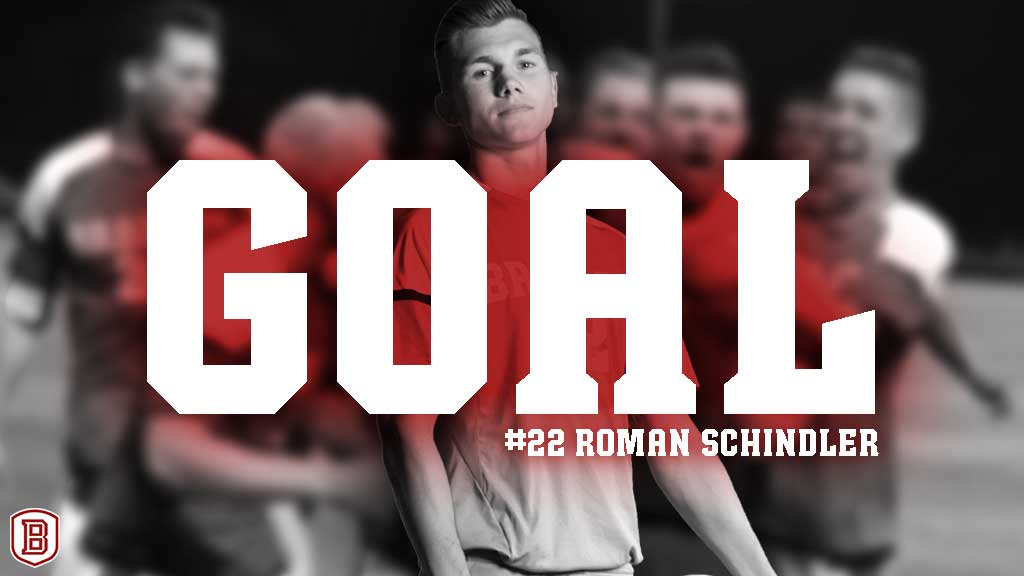 BradleySoccer's tweet photo. 20' GOAL! Roman Schindler scores off a rebound from an initial Austin Bell shot. Braves lead Drake, 1-0. https://t.co/bQafwHMa2c