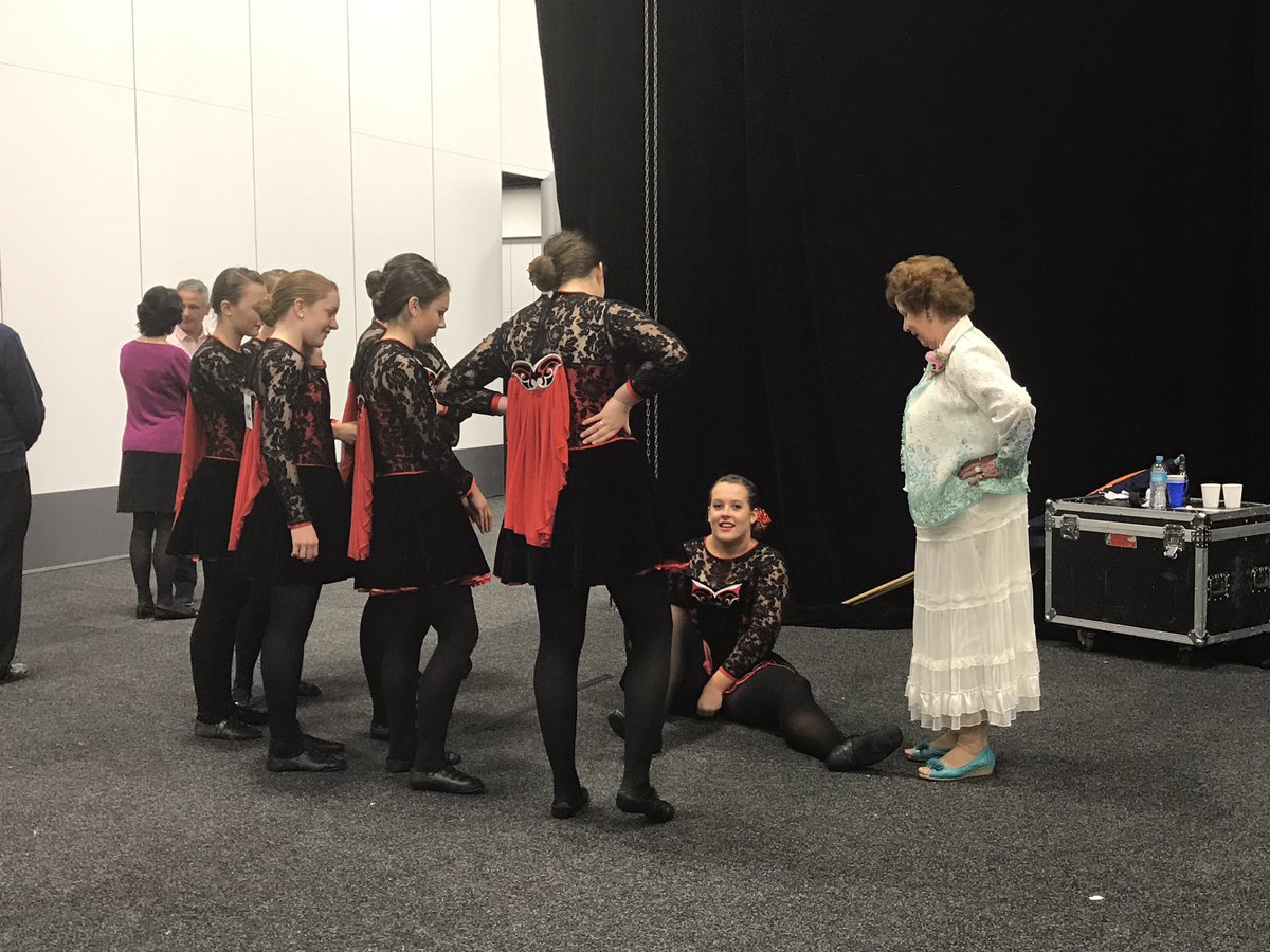 aidalivecomm's tweet photo. Miss Jan talks to her dancers before they walk on stage #AIDC2017 https://t.co/oGONQaVTAi