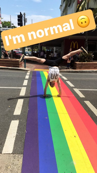 #truthbomb #rainbow #pride #handstand #cairns #gay #queer #lgbt #lgbti #lgbtq #queensland https://t.