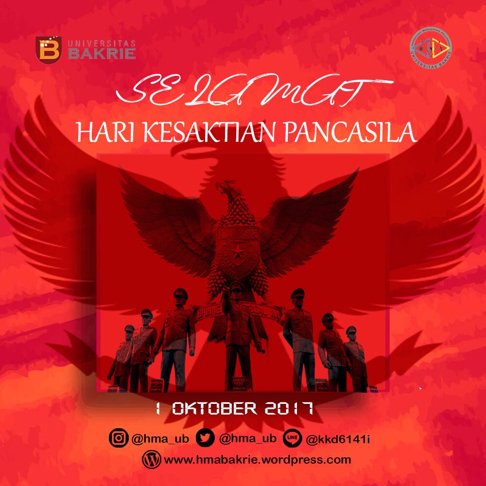 Kami Segenap Keluarga Besar Himpunan Mahasiswa Akutansi Universitas Bakrie Mengucapkan [Selamat Hari Kesaktian Pancasila].