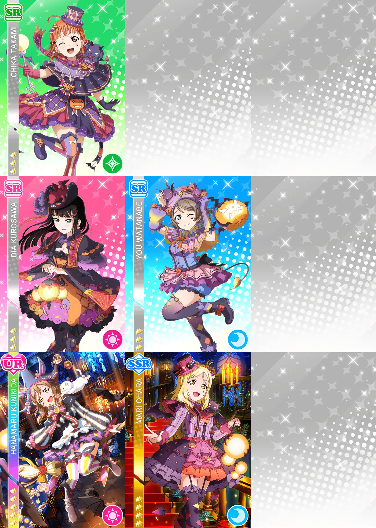 スクフェス部員まとめ Ur Ssr Sr新規追加部員 Aqours ハロウィン編 Part2 覚醒前 覚醒後 スクフェス部員まとめ