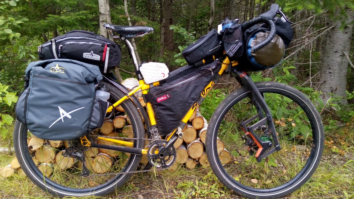 Chris2017Tour's tweet photo. @LaufCycling I did over 5000km of touring on your GT prototype. If I could change anything it would be the addition of triple boss mounts. https://t.co/Eec7dVPCcg