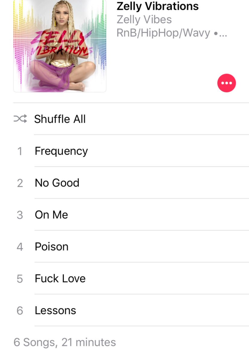 ZellyVibes's tweet photo. Zelly Vibrations EP Track list 💜
*
*
#ZellyVibes #ZellyVibrations #LasVegas #NewMusic https://t.co/s2HJvkMnbj