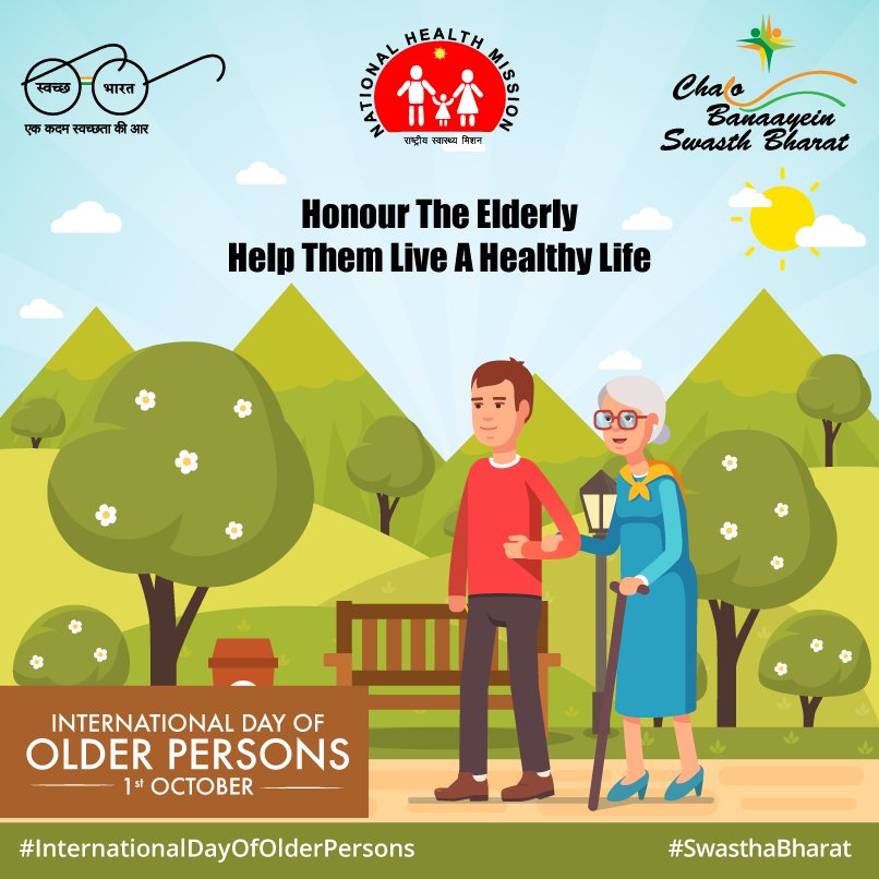 Today is #InternationalDayOfOlderPersons. Let’s encourage &amp; support the elderly in living a healthier &amp; happy life. #SwasthaBharat