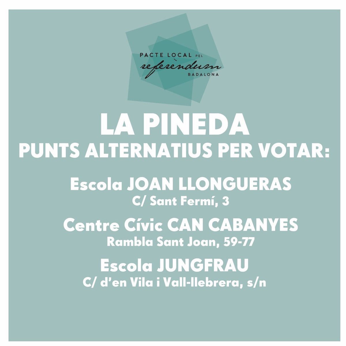 bdncom's tweet photo. ⚠️ Col.legis alternatius per als Instituts tancats
#Badalona #bdn1O https://t.co/ZpCEaqX2IF