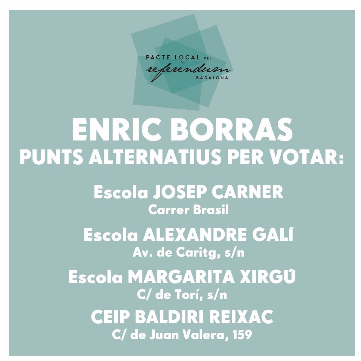 bdncom's tweet photo. ⚠️ Col.legis alternatius per als Instituts tancats
#Badalona #bdn1O https://t.co/ZpCEaqX2IF