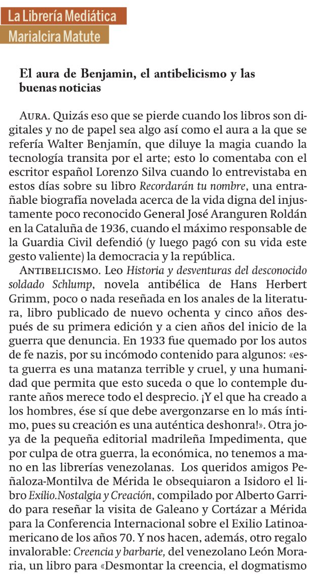 MarialciraMatuT's tweet photo. Es domingo 1-O y tenemos #LetrasCCS. Allí escribimos esta quincena. Búscalo encartado en @CiudadCCs o descárgalo en https://t.co/2M6Bm17ONJ https://t.co/F1laJWaybb