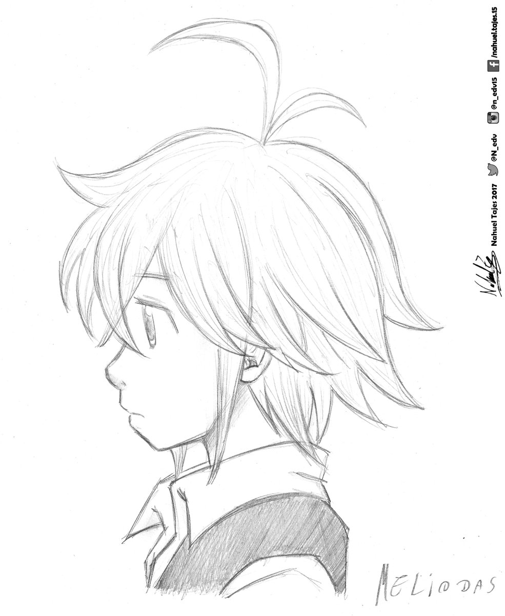 SPEED DRAWING ANIME Pencil Drawing - Meliodas - BiliBili