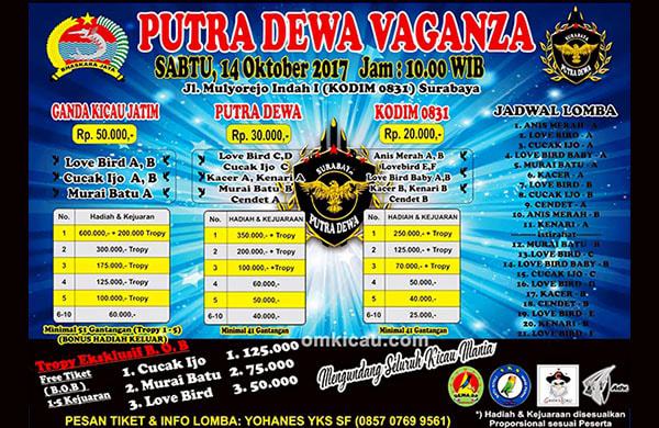 OmKicau's tweet photo. Latpres Putra Dewa Vaganza Surabaya, Sabtu 14 Oktober 2017 https://t.co/4M1GZb4aqZ https://t.co/sSMYp9jACC