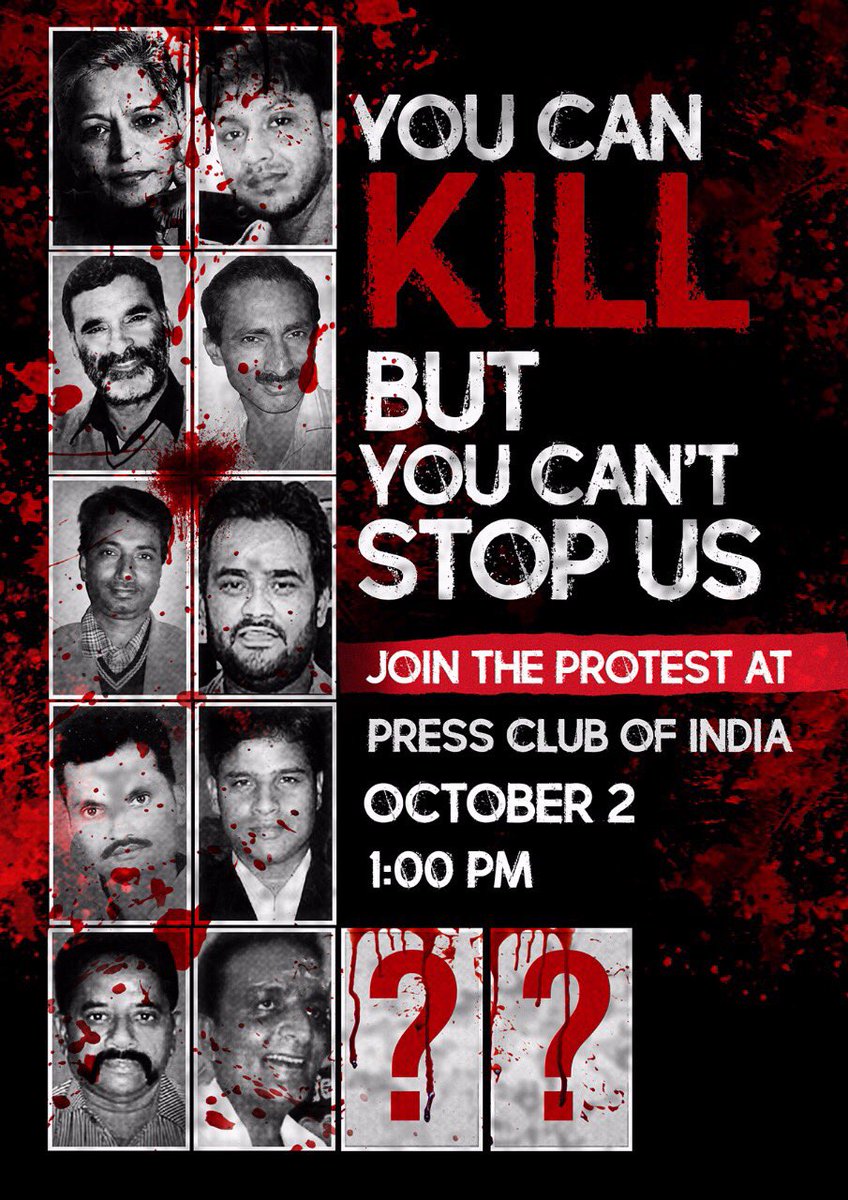 sardesairajdeep's tweet photo. Journalists will be seeking status report from centre, all state govts on cases involving attacks on media! Time to speak up! #Oct2protest https://t.co/WeihwauHQu
