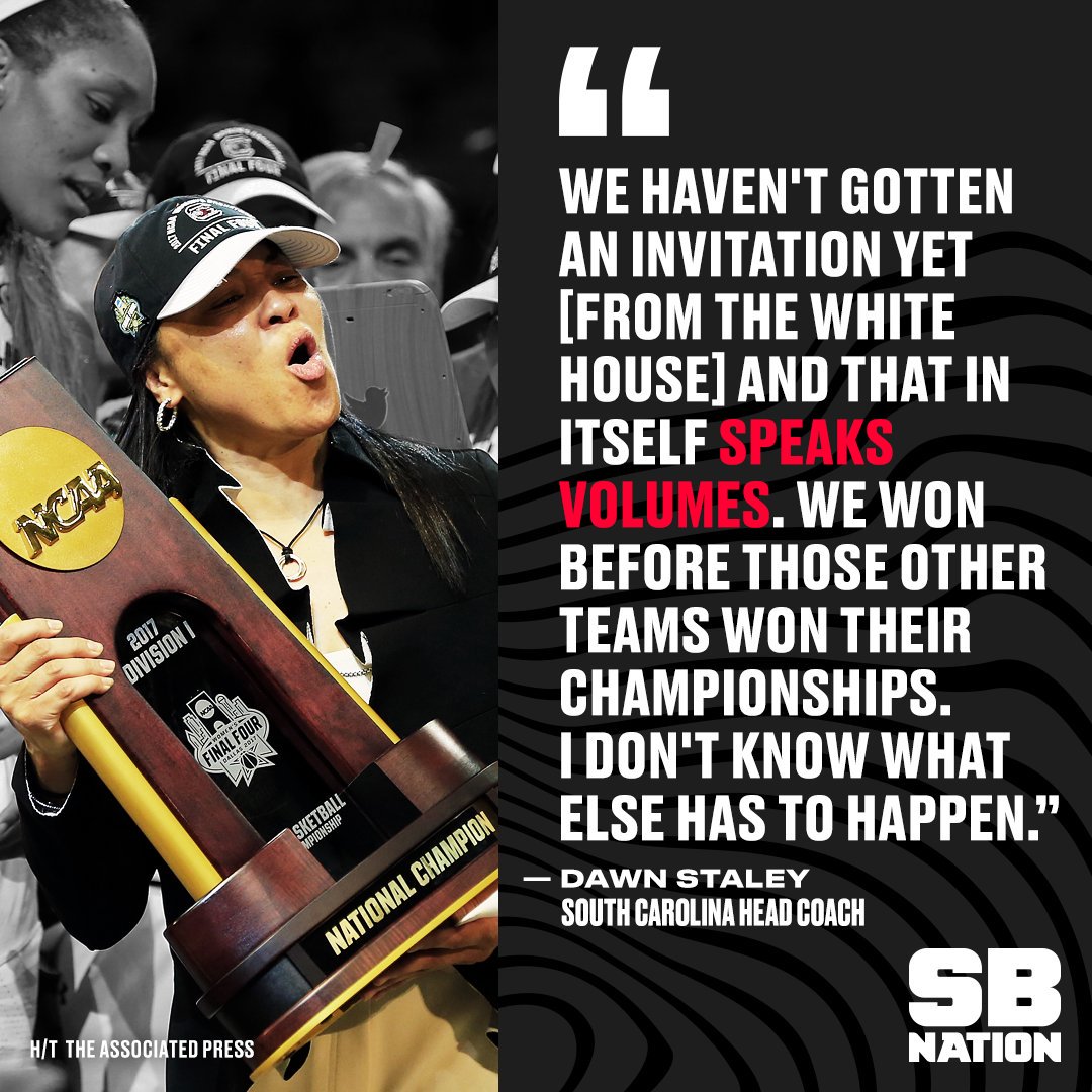 SBNation's tweet image. Every NCAA women's champ has been invited to the White House since 1983 ... until now.