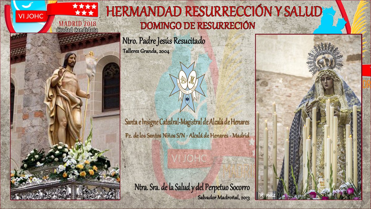 Benditos Titulares, imaginería madrileña. 
Imágenes de la procesión de <a href="/ResuySalud/">ResuySaludAlcala</a> Alcalá de Henares
#HagamosQueSuceda #Madrid18Johc