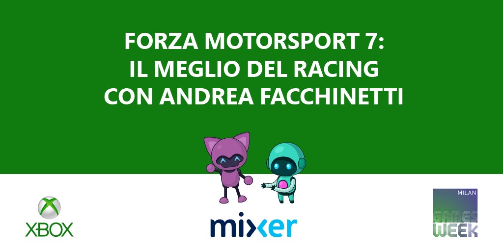 XboxItalia's tweet photo. Il brivido della velocità in 4K, con il pilota videoludico Andrea Facchinetti alla prova con Forza Motorsport 7: https://t.co/In19kASGVo https://t.co/aqCE7htGAs