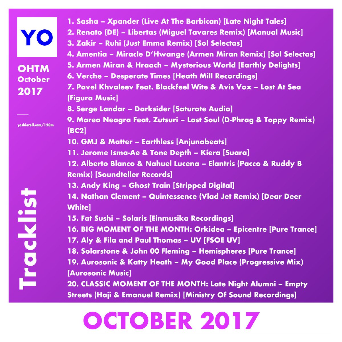 YoshiOrell's tweet photo. #Autumn is here alongside a new edition of #ohtm with music by @alyandfila @DJOrkidea and more. Enjoy! #trancefamily https://t.co/WbFcuZu70J https://t.co/V3RTGDacN9