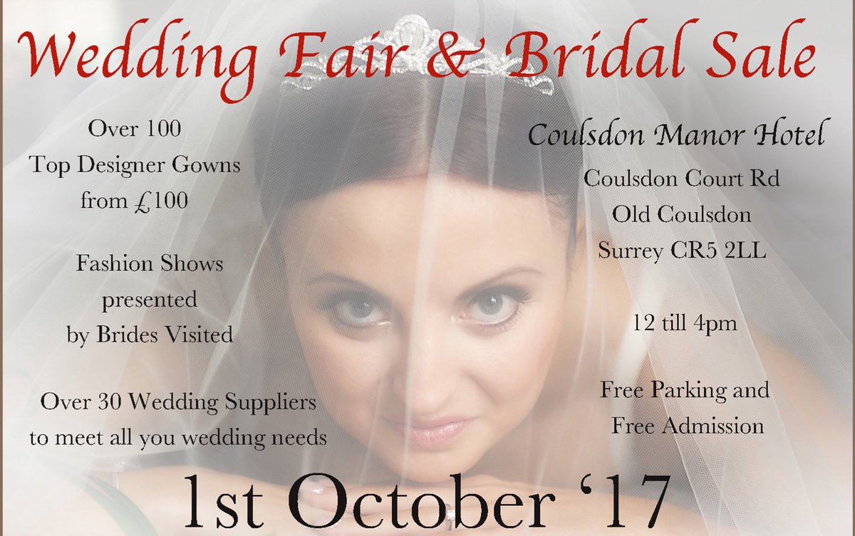 Looking forward to meeting all the lovely #brides today at the Coulsdon Manor bridal fair. 
Come and see us from 12 - 4pm