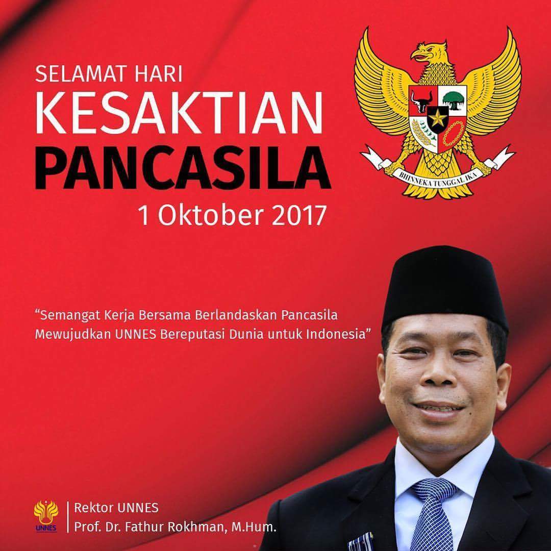unneskonservasi's tweet photo. Ucapkan Selamat Hari Kesaktian Pancasila, Rektor Wujudkan UNNES Berreputasi Dunia Untuk Indonesia https://t.co/dyWxTip5Sl https://t.co/nuOOLf60rs
