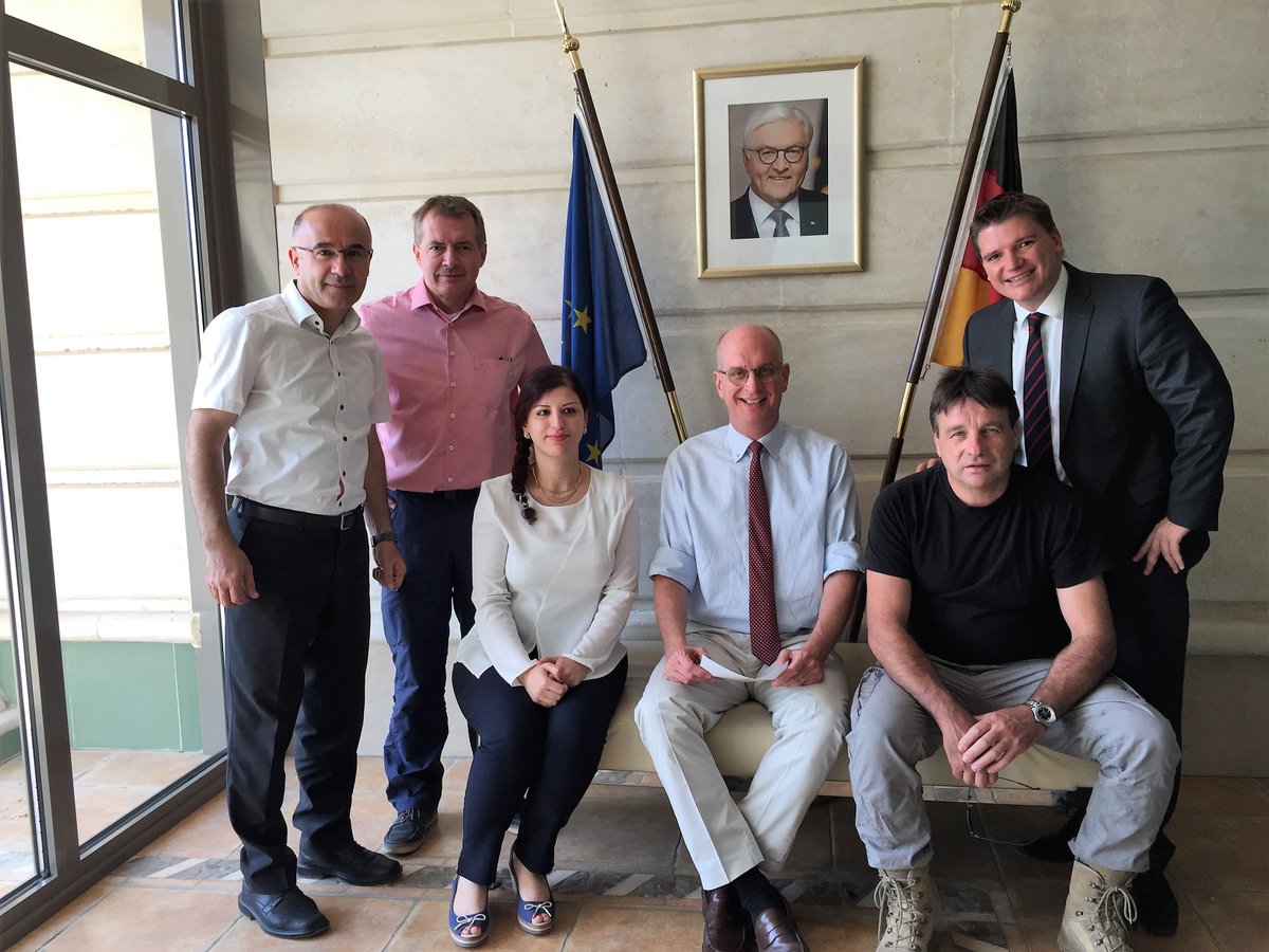 GermanyInKRI's tweet photo. We are still here: @GermanyinKRI is in #Erbil #KRI, fully motivated &amp; working hard in now even more important diplomatic and consular fields https://t.co/xuACqcc7v1