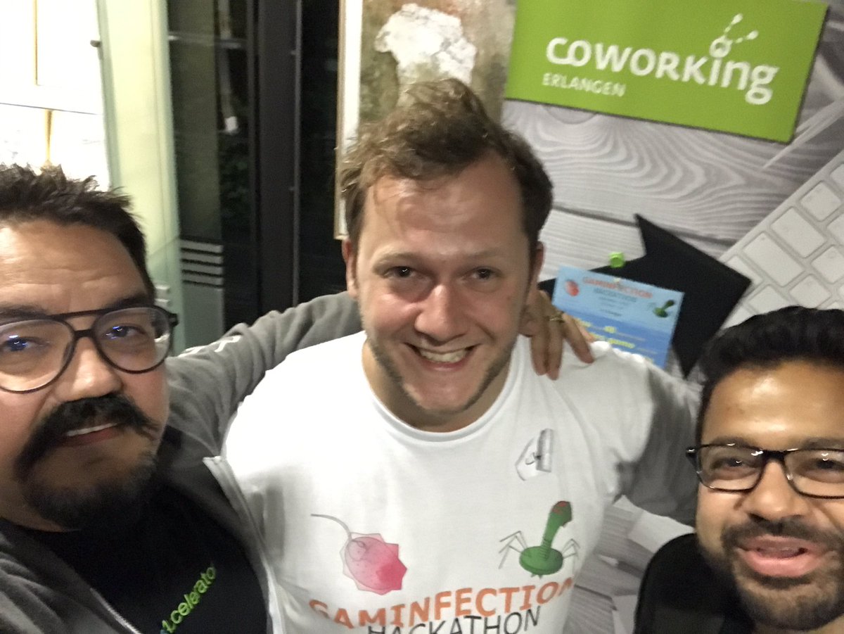 G4Ahealth's tweet photo. Today at #gaminfection #hackathon Erlangen @coworking_er @medicalvalley w @HealthHacker_ER @schroep @mit911ster #FascinatingWorkTheyDoHere https://t.co/d5mXYzowfZ